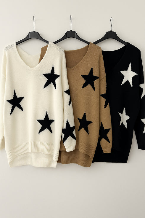 ⭐ Oversize Pullover „Star Magic“ – Italian Fashion Gr S-XXXL